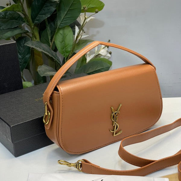 YSL Saint Laurent Voltaire Leather Shoulder Bag with Original Box & Dust Bag (Y168 Brown)