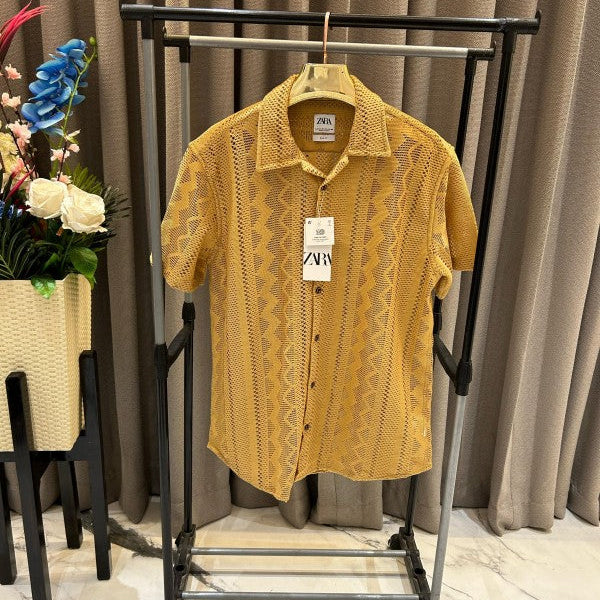 Zara Crochet Yellow Shirt