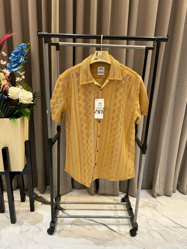 Zara Crochet Yellow Shirt