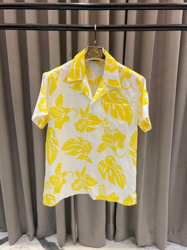 Zara Floral Printed White and Yellow Turkish Shirt