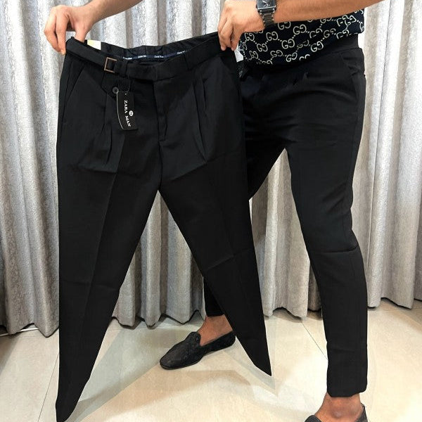 Zara Jet Black Korean Style Imported Premium Trousers