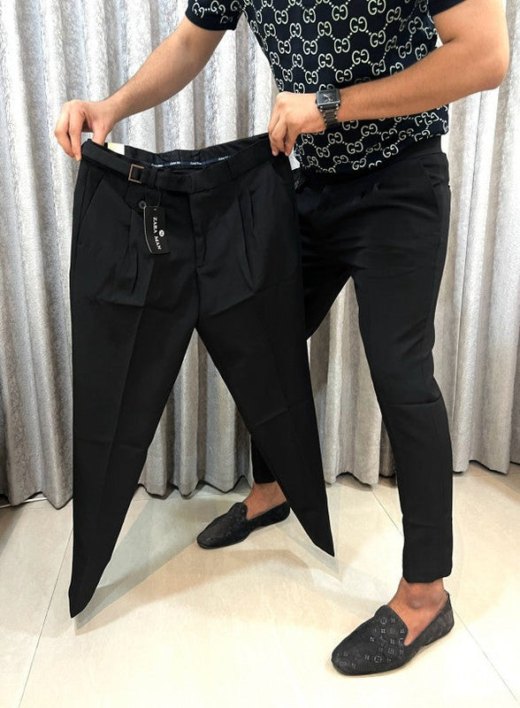Zara Jet Black Korean Style Imported Premium Trousers