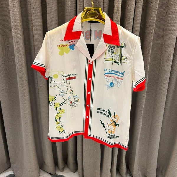 Zara Miami Palm Beach White Half Sleeves Shirt
