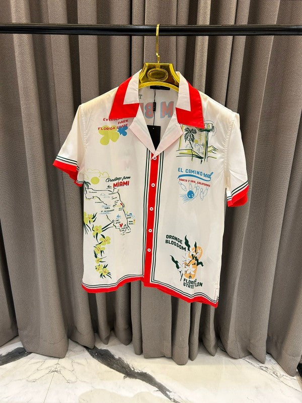 Zara Miami Palm Beach White Half Sleeves Shirt