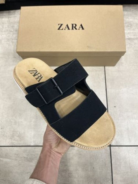 Zara Strap Suede Leather Premium Sandals Black