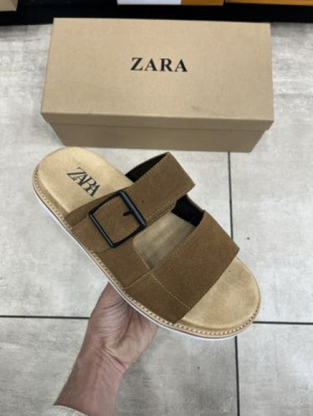 Zara Strap Suede Leather Premium Sandals Cream