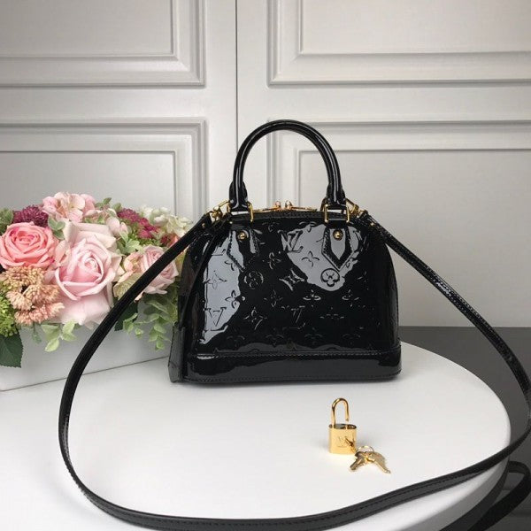 Louis Vuitton LV Alma BB Monogram Vernis Handbag Black (Bag)